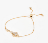 Pulsera ajustable de plata de ley con circonitas "The Key" de Diamonique x Lisa Mason
